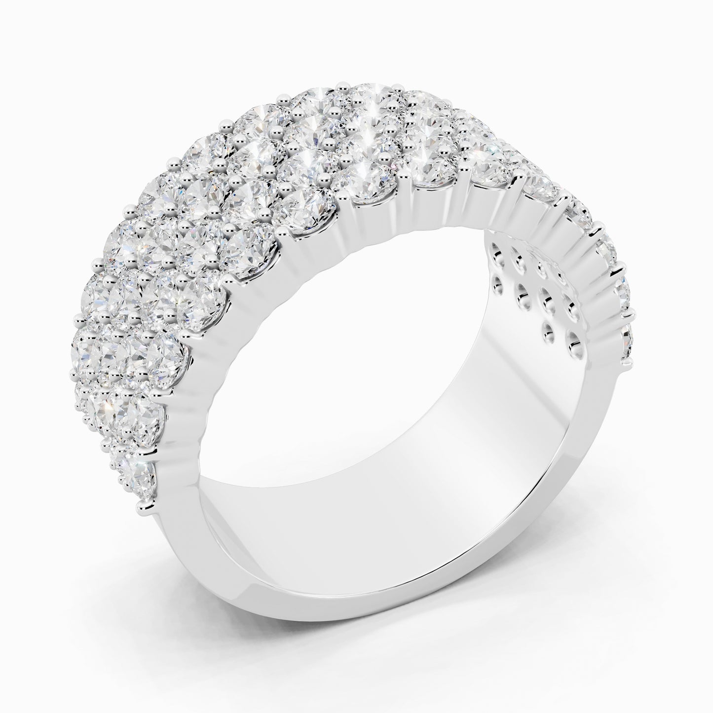 Geranium Half Eternity Round Cut Wedding Ring