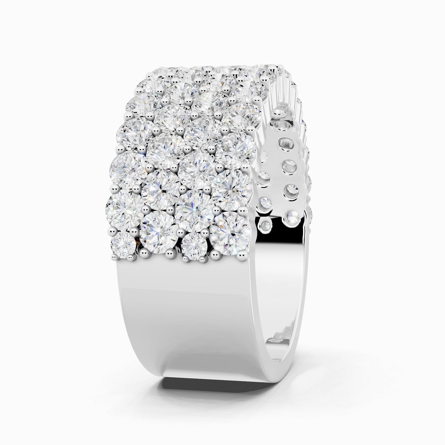 Geranium Half Eternity Round Cut Wedding Ring