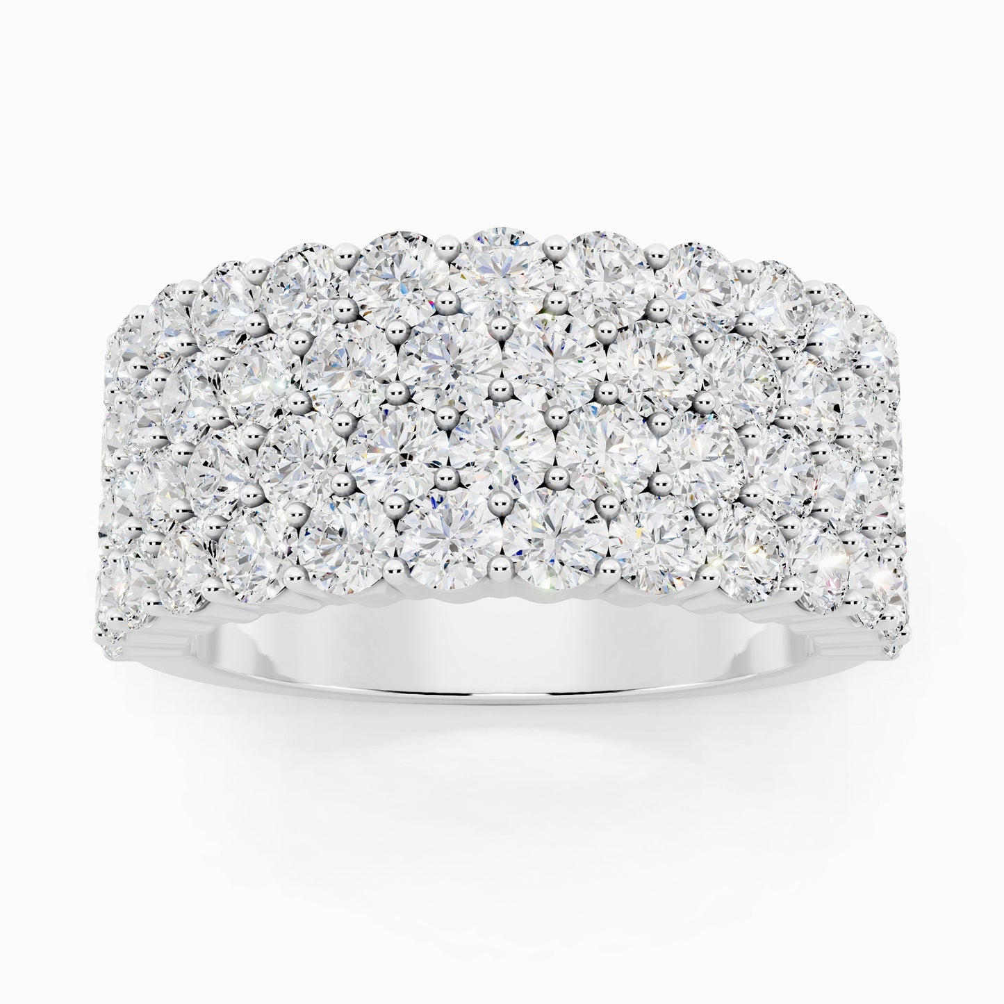 Geranium Half Eternity Round Cut Wedding Ring