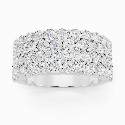 Geranium Half Eternity Round Cut Wedding Ring