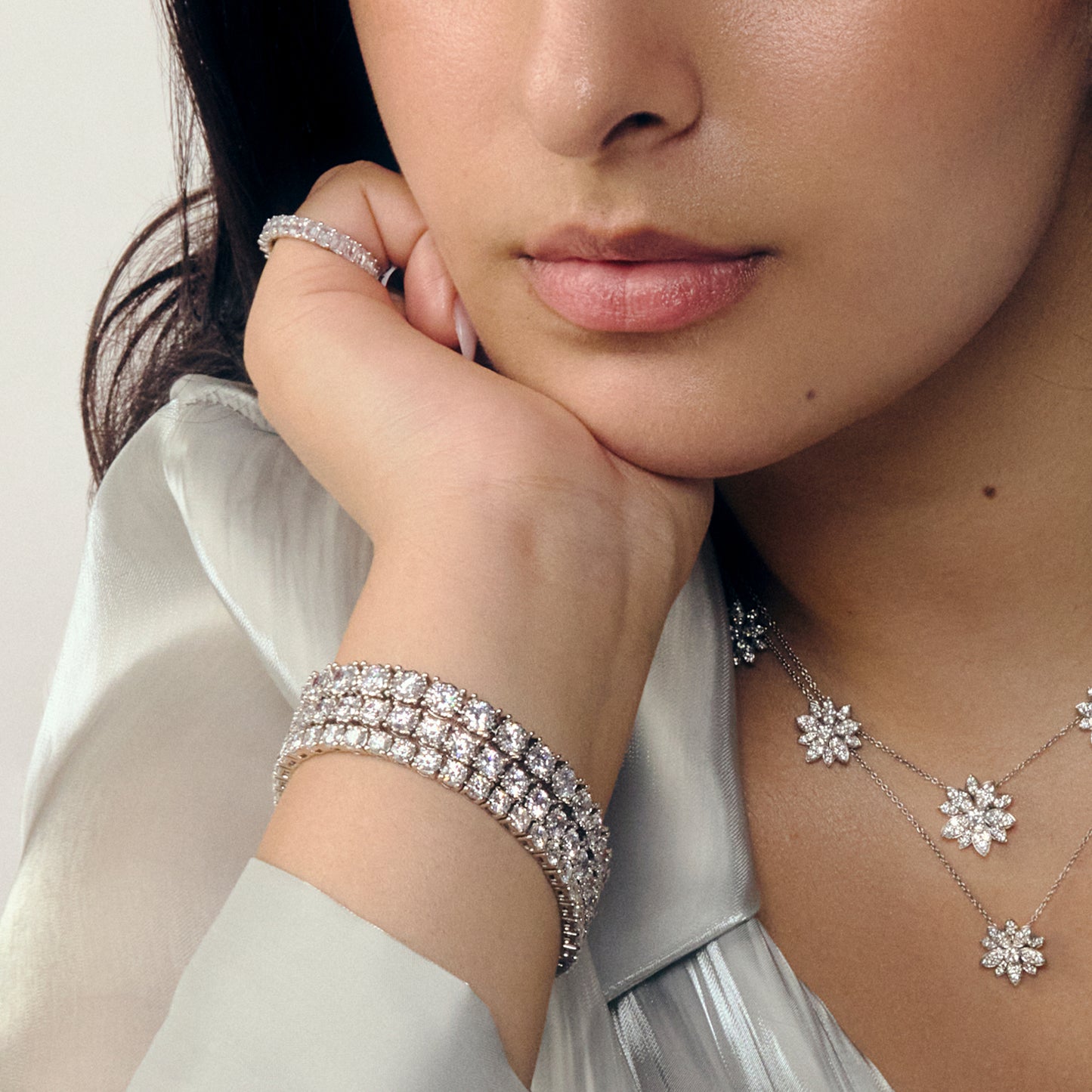 Peony Round Cut Tennis Bracelet