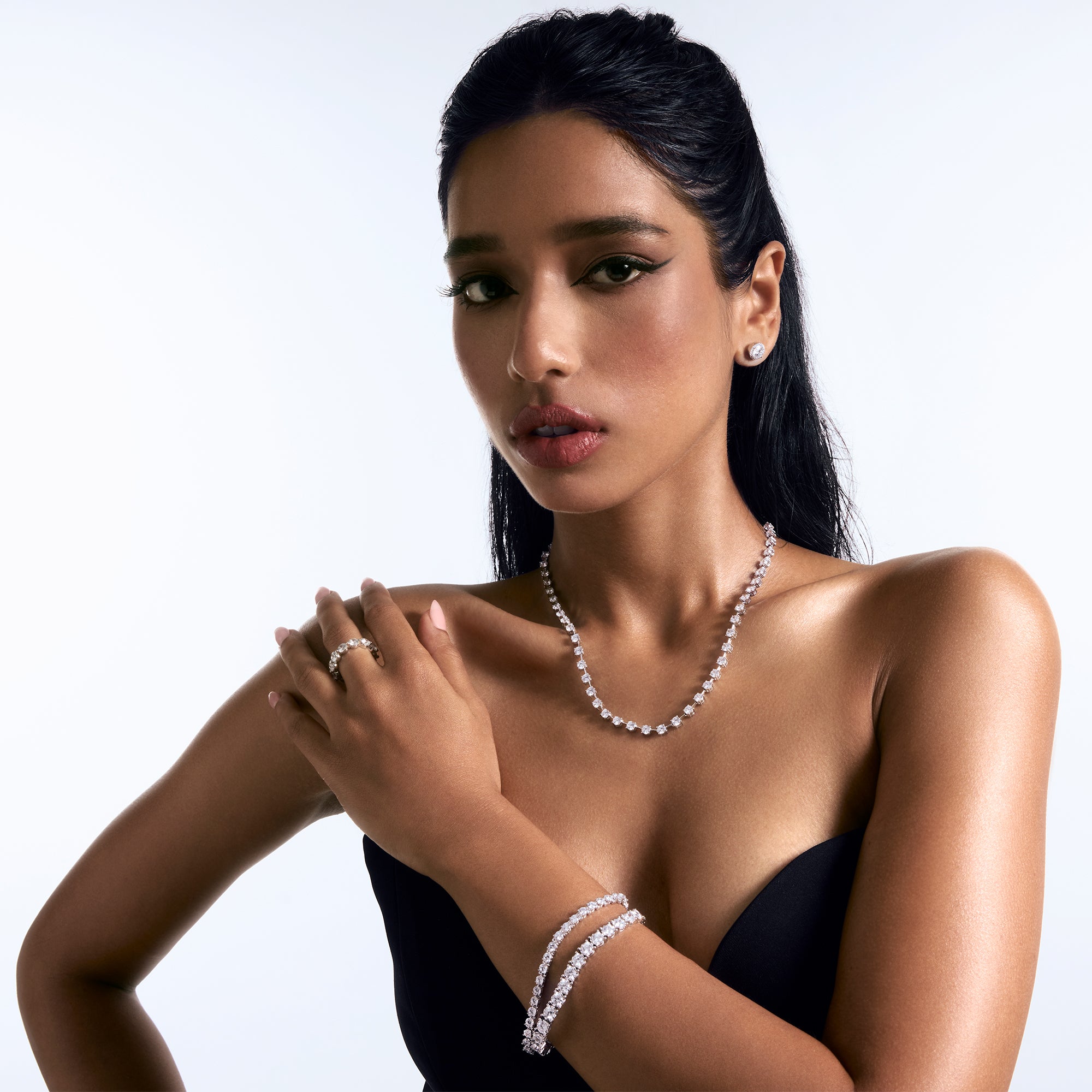 Calla Lily Round Cut Tennis Bracelet