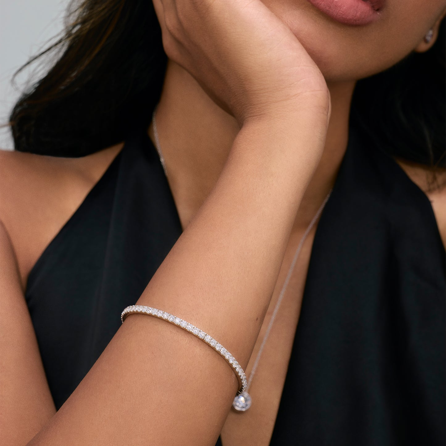 Stellate Round Cut Tennis Bracelet