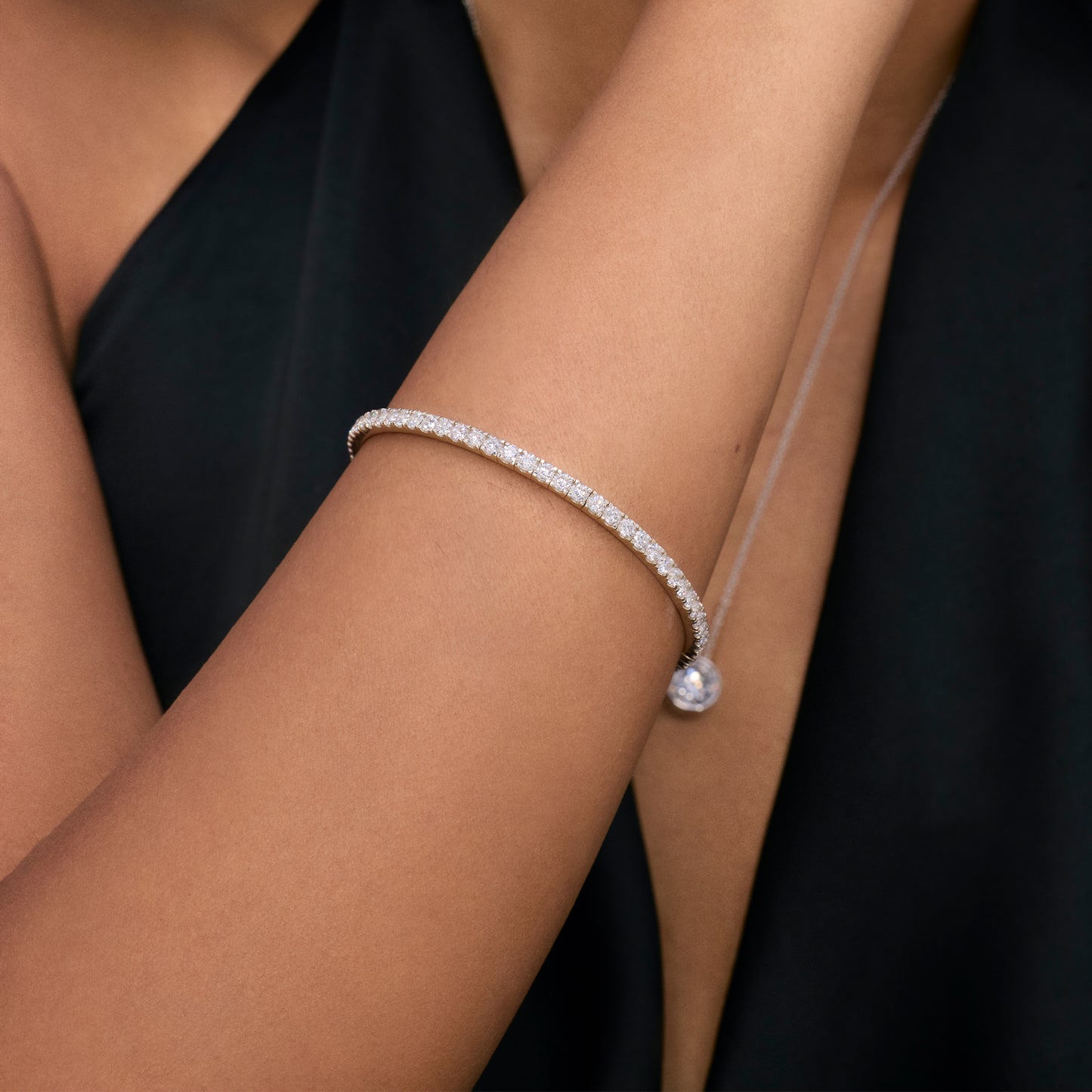 Stellate Round Cut Tennis Bracelet