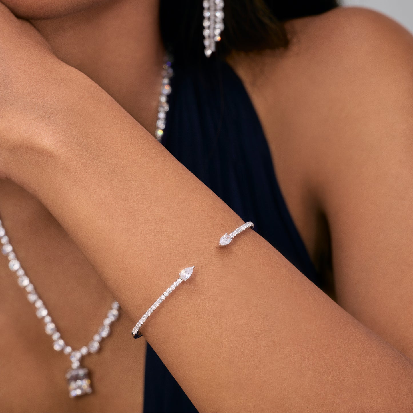 Trillium Pear Cut Open End Bracelet