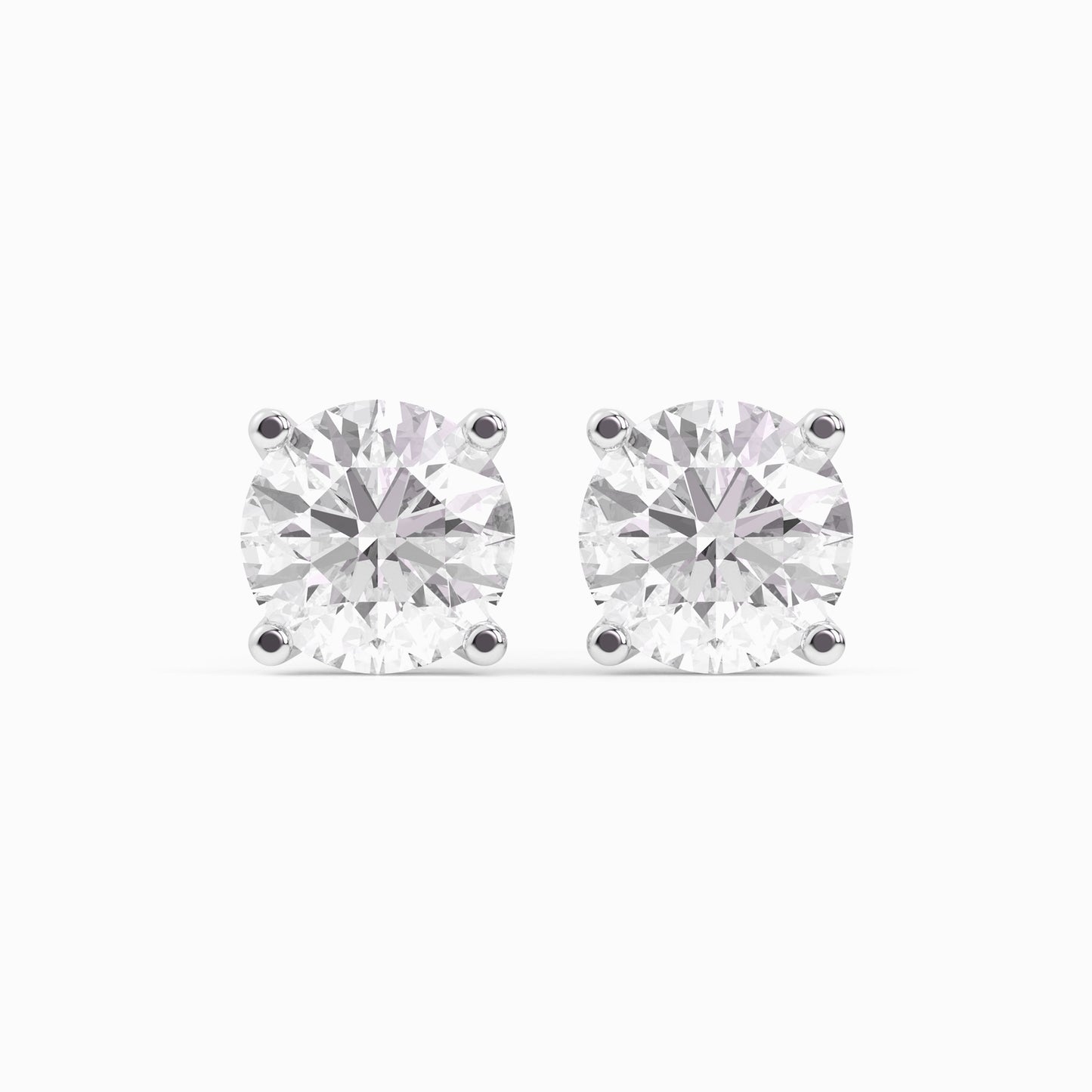 Periwinkle Round Cut Solitaire Earring