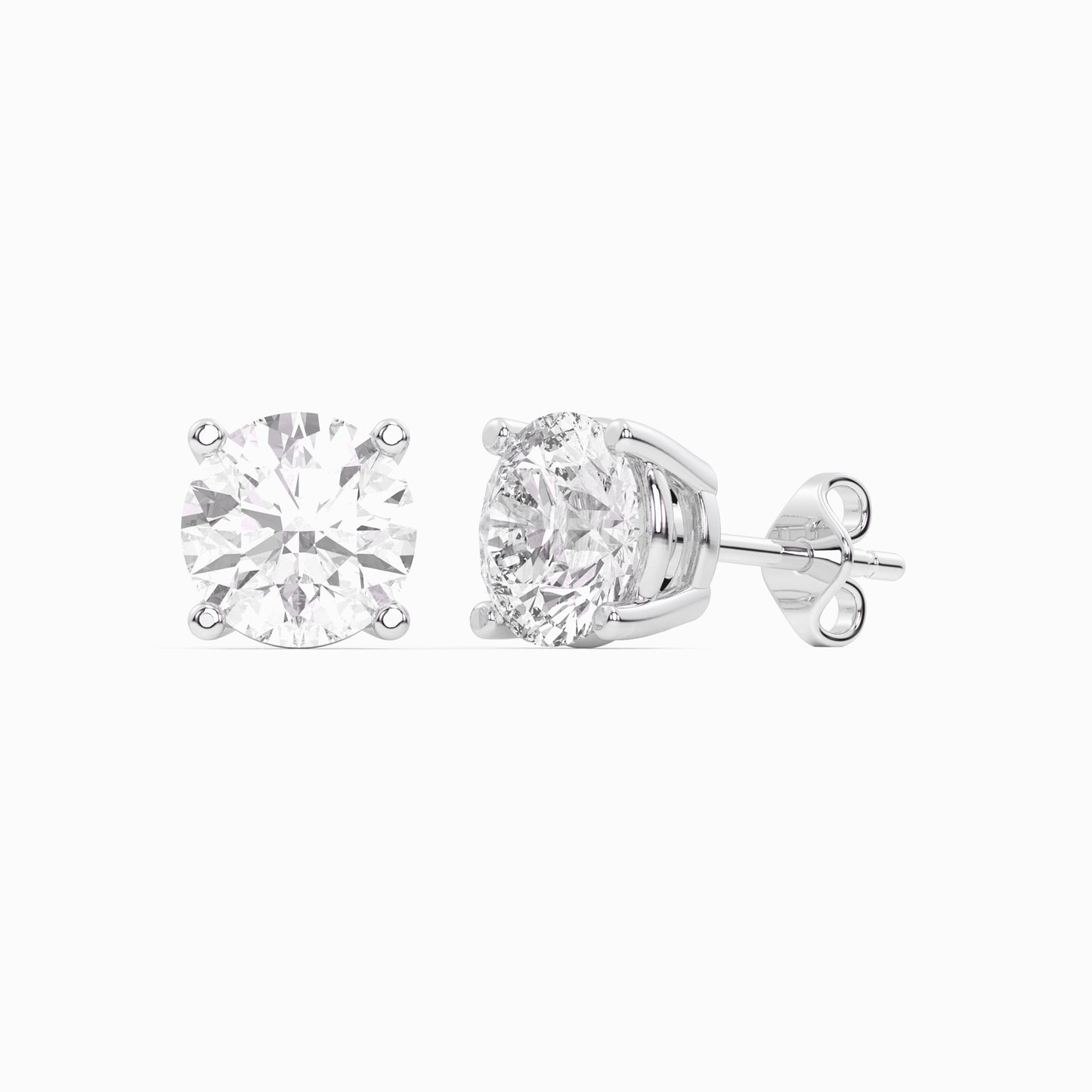 Periwinkle Round Cut Solitaire Earring
