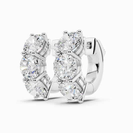 Manuka Trio Round Cut Huggie Earring