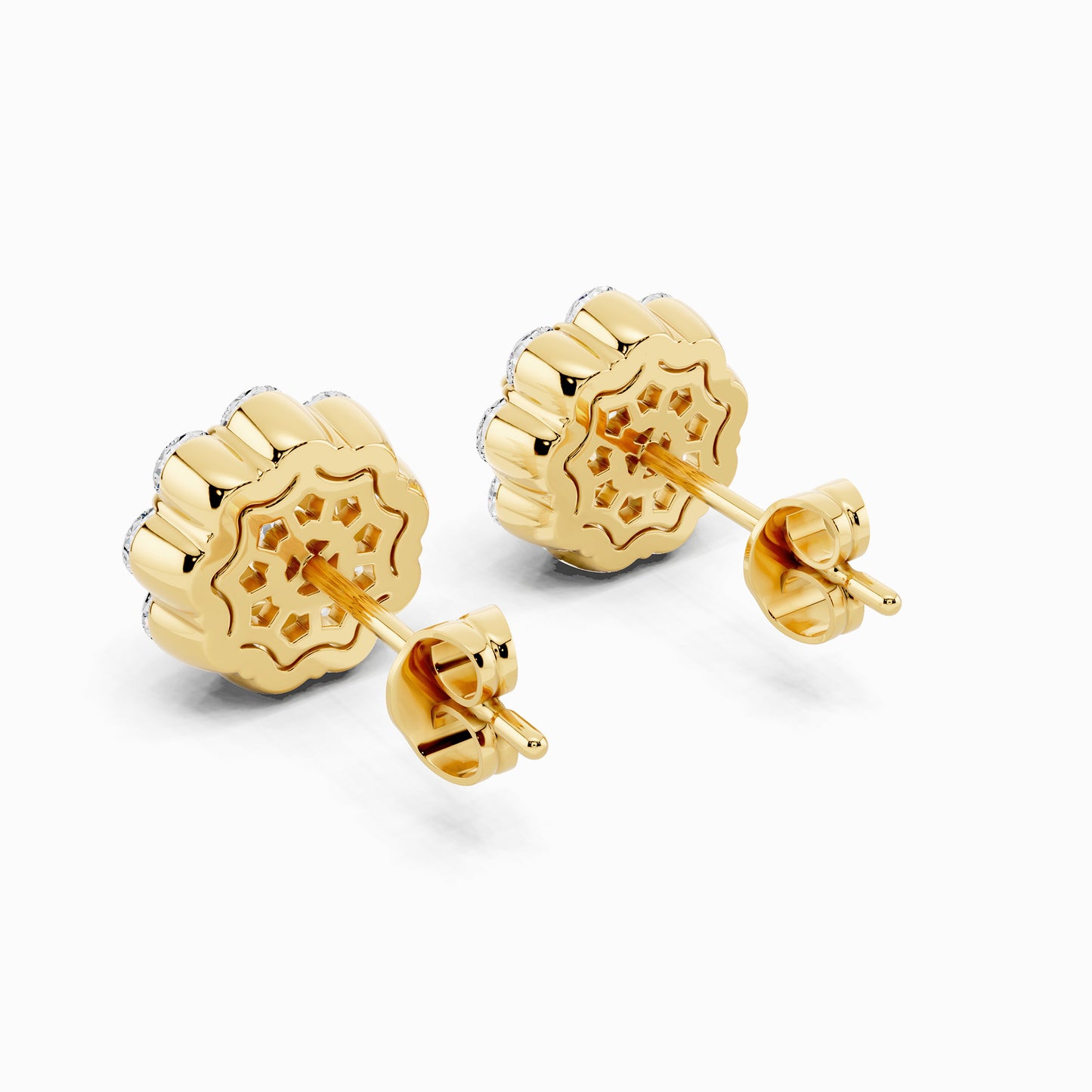 Torenia Round Cut Halo Earring