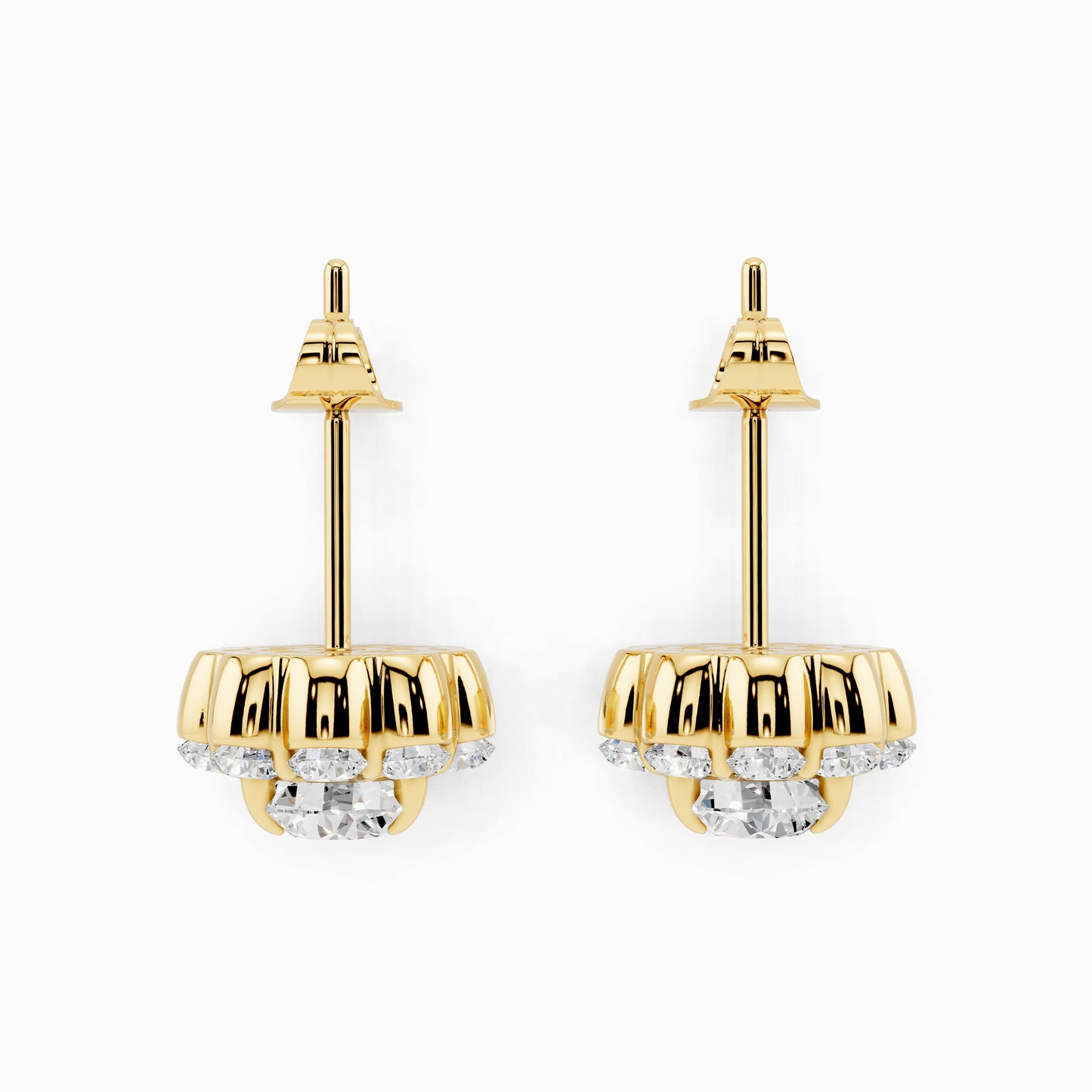 Torenia Round Cut Halo Earring