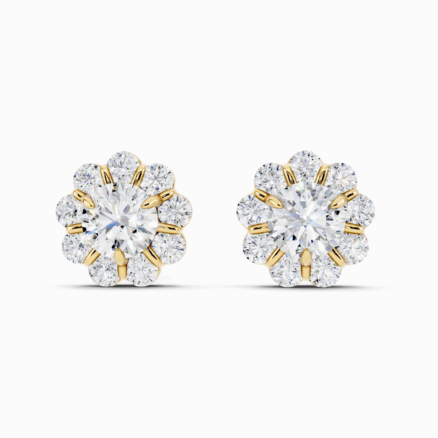 Torenia Round Cut Halo Earring
