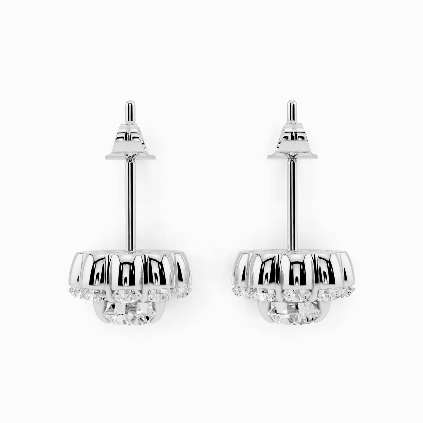 Torenia Round Cut Halo Earring