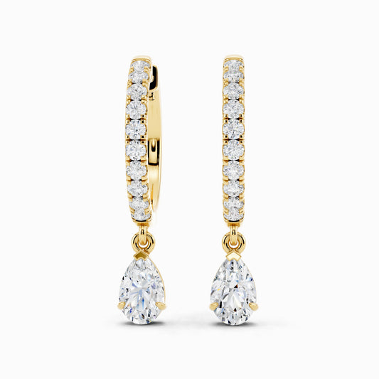 Bellis Pear Cut Hoop Earring