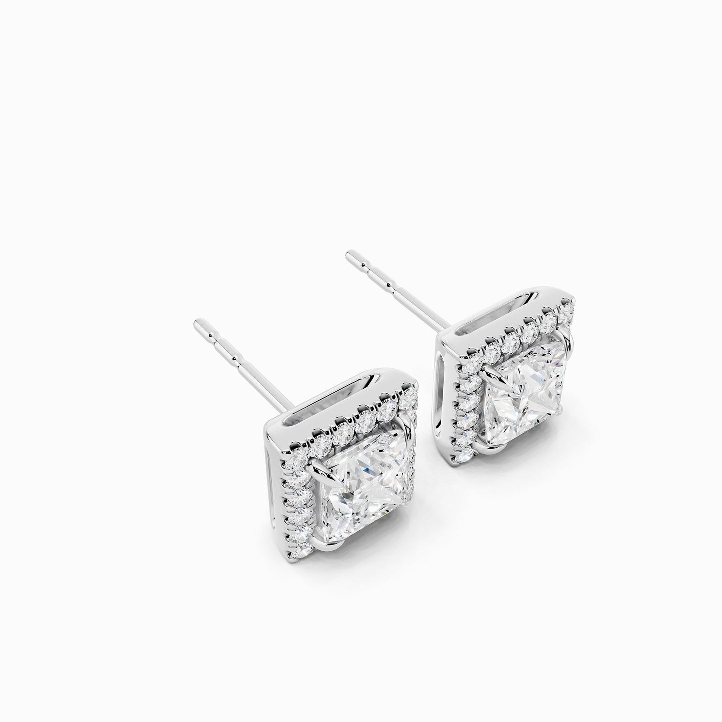 Eira Princess Cut Halo Earring