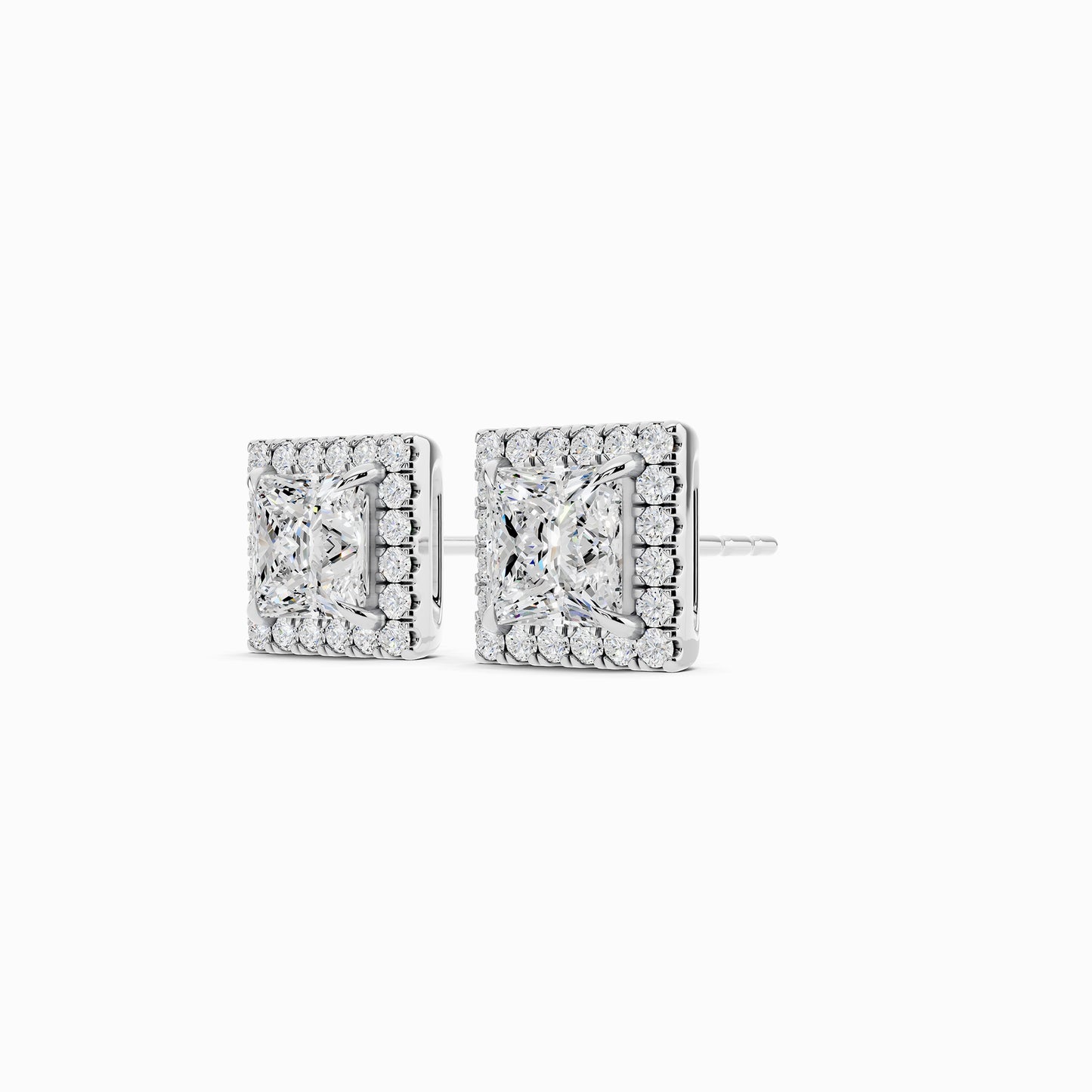 Eira Princess Cut Halo Earring