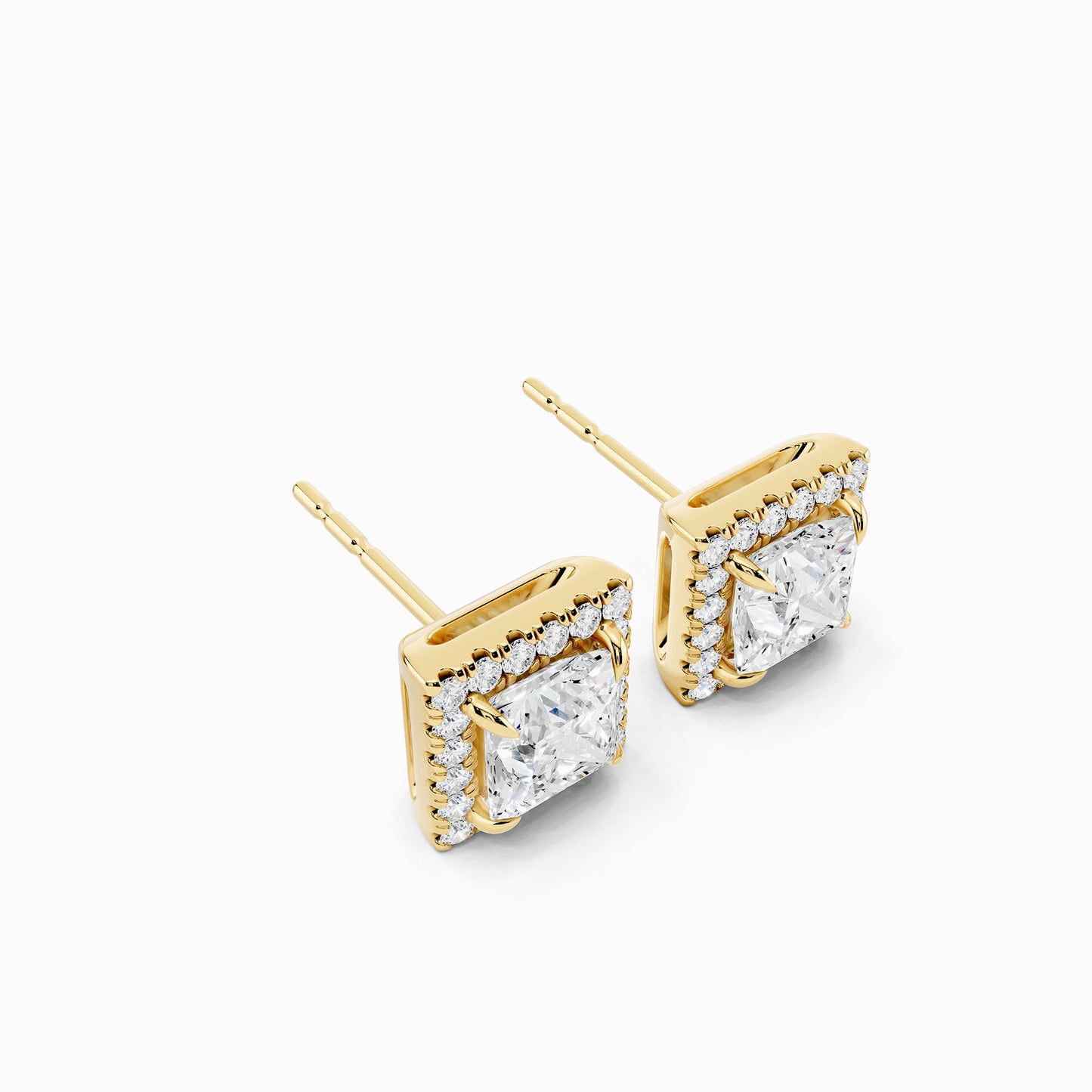 Eira Princess Cut Halo Earring