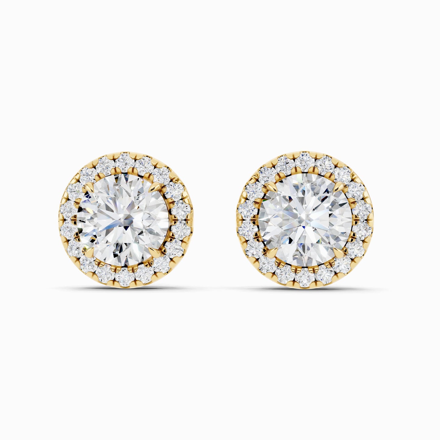Astrantia Round Cut Halo Earring