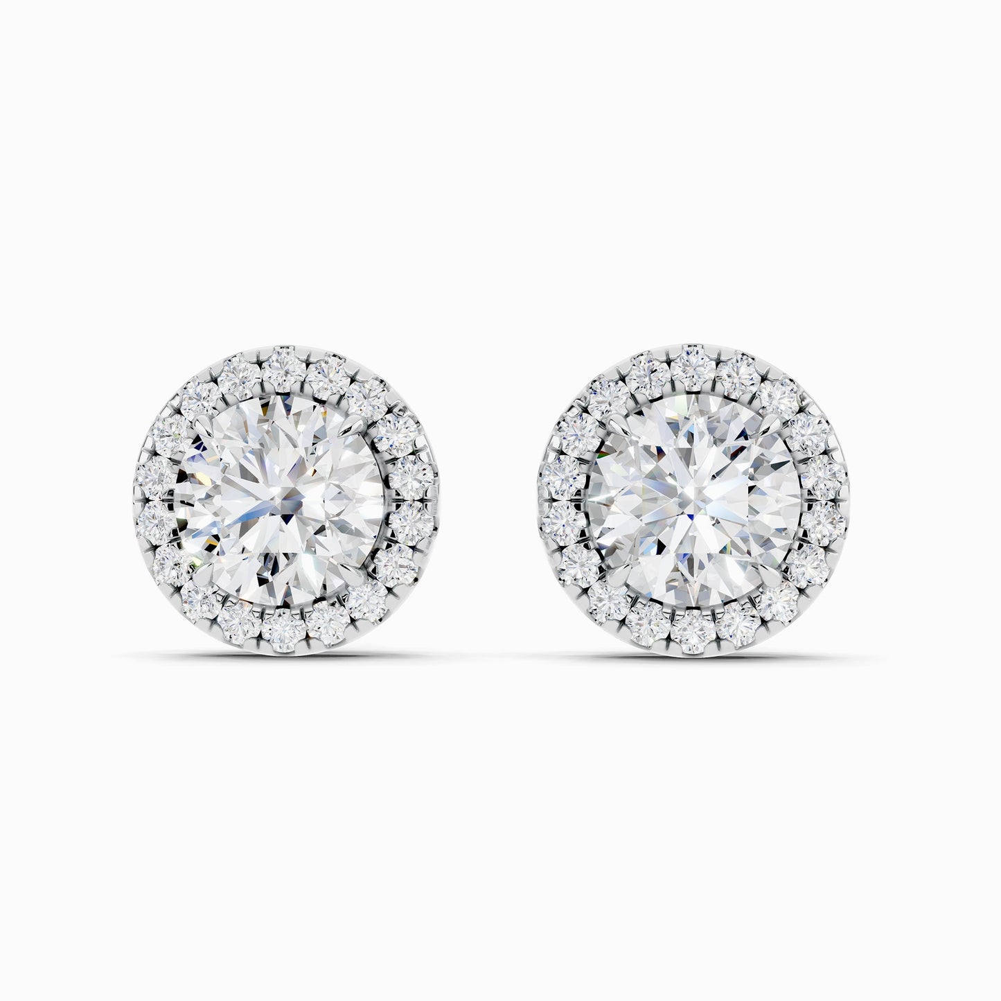 Astrantia Round Cut Halo Earring