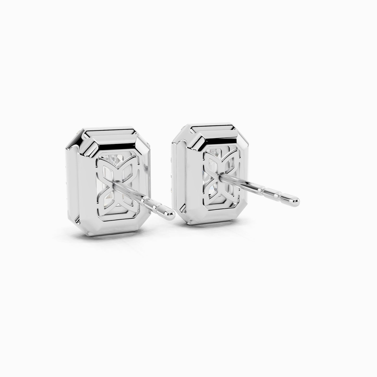 Nerine Emerald Cut Halo Earring