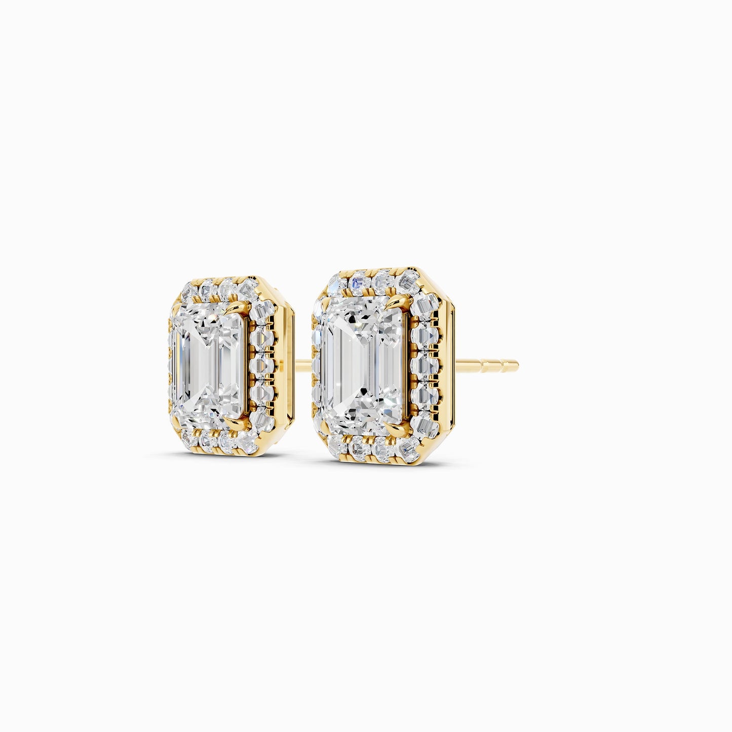 Nerine Emerald Cut Halo Earring