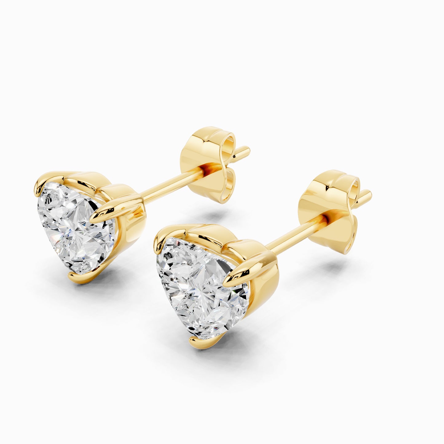 Rosy Heart Cut Stud Earring
