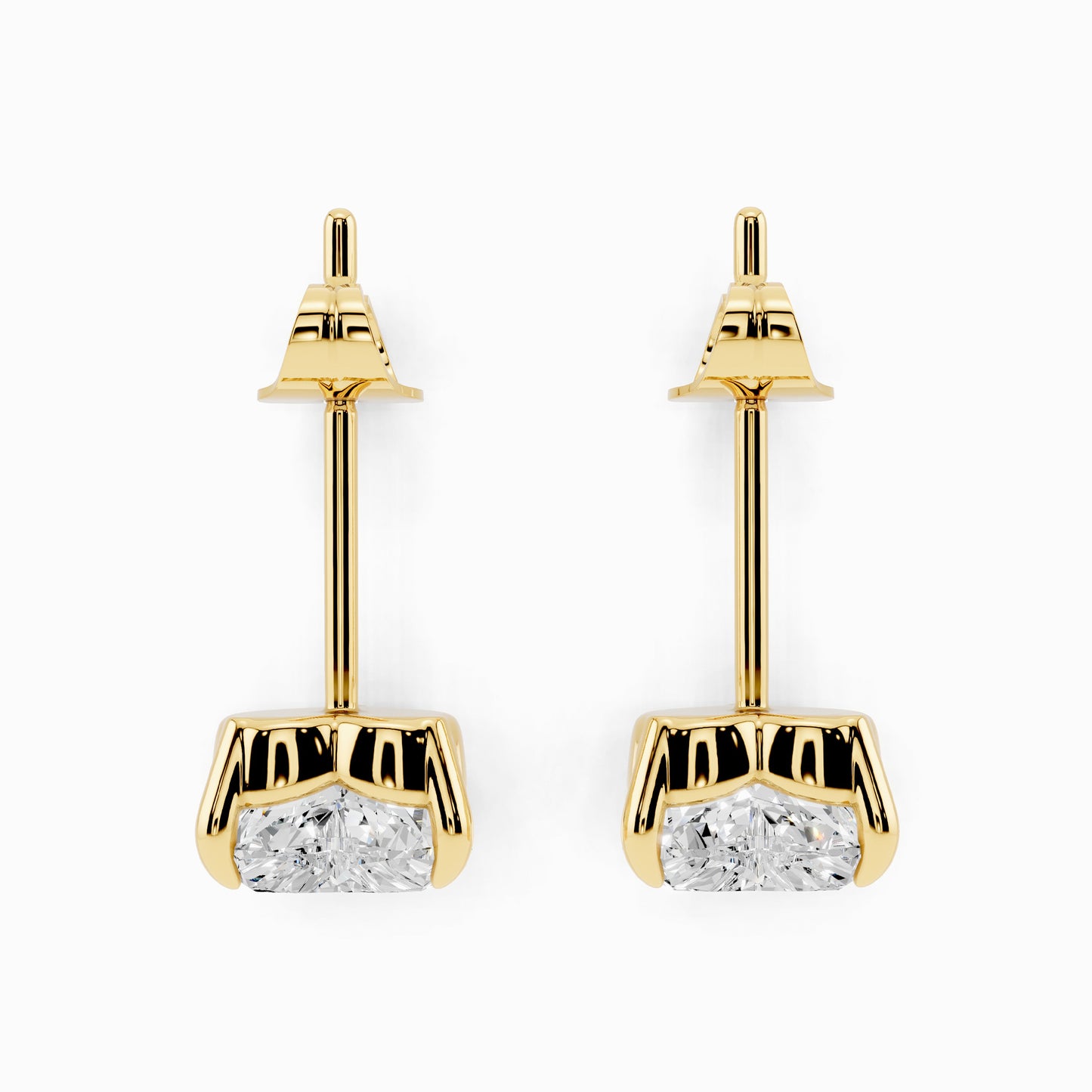 Rosy Heart Cut Stud Earring