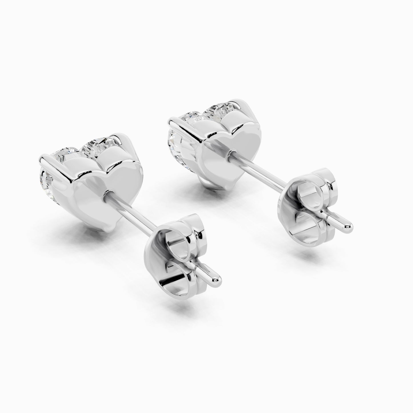 Rosy Heart Cut Stud Earring