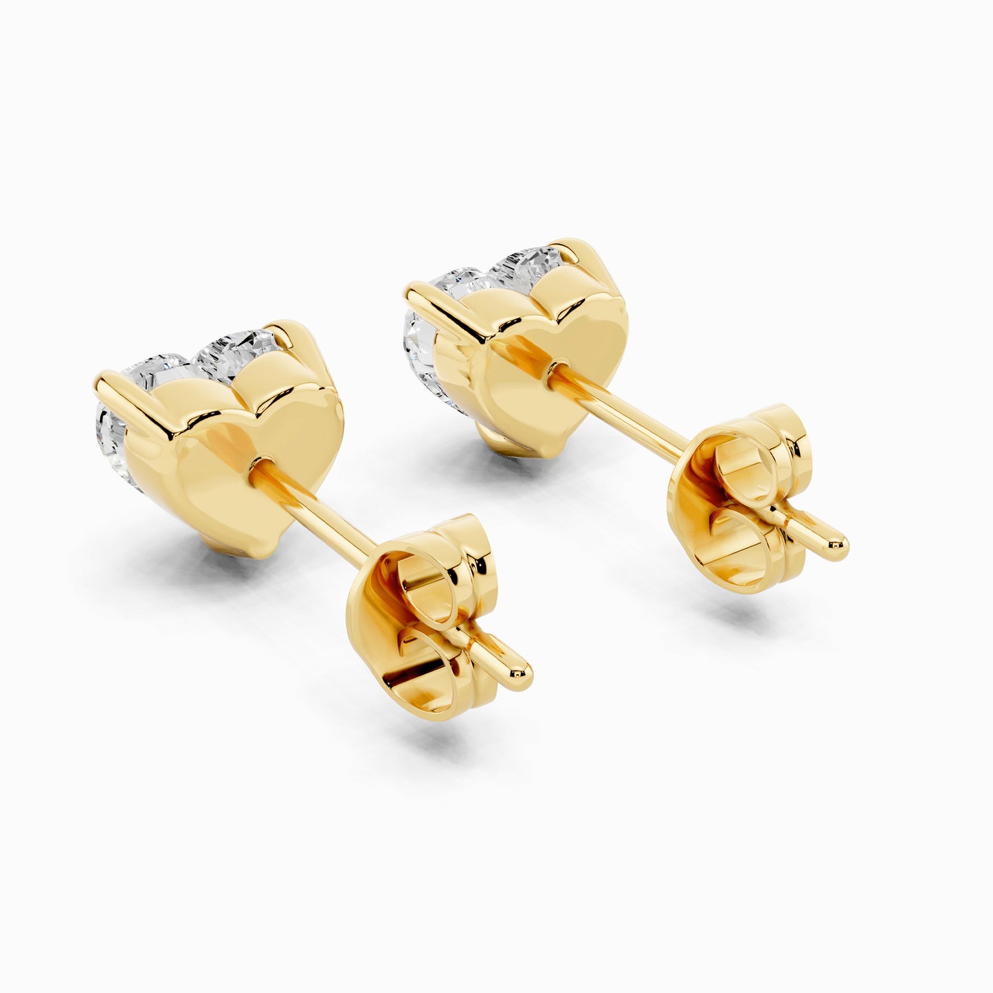 Rosy Heart Cut Stud Earring