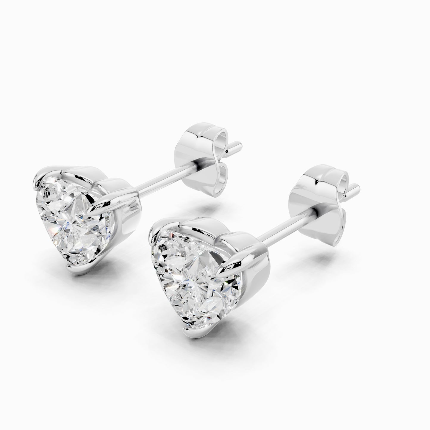 Rosy Heart Cut Stud Earring