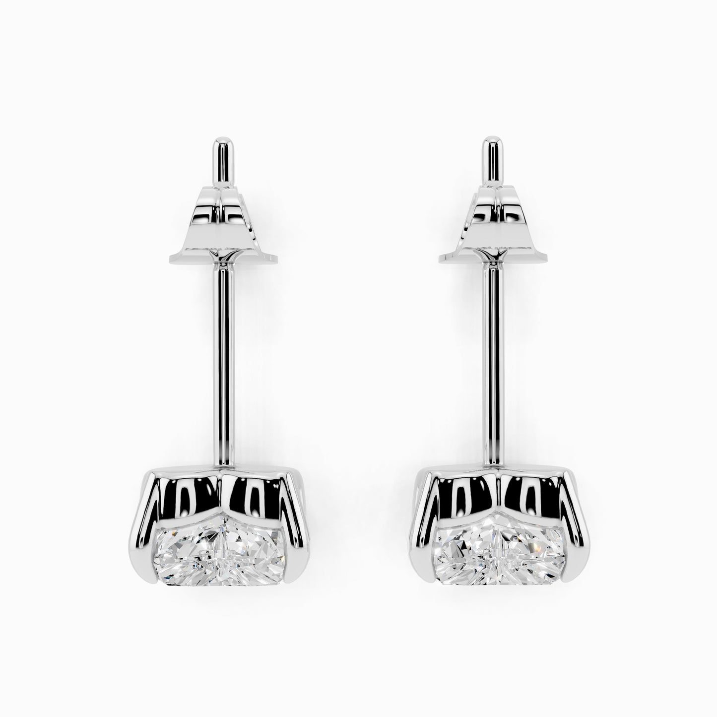 Rosy Heart Cut Stud Earring