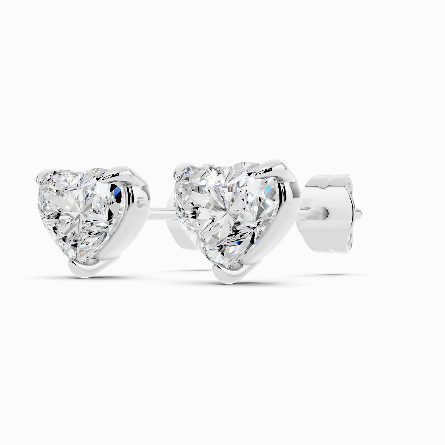 Rosy Heart Cut Stud Earring