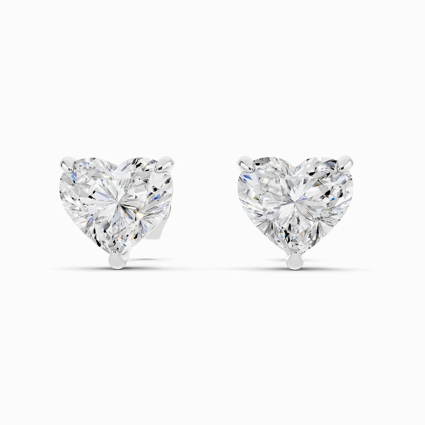 Rosy Heart Cut Stud Earring