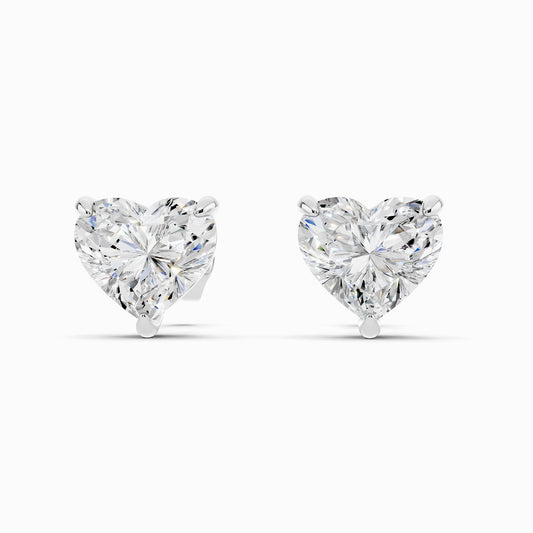 Rosy Heart Cut Stud Earring