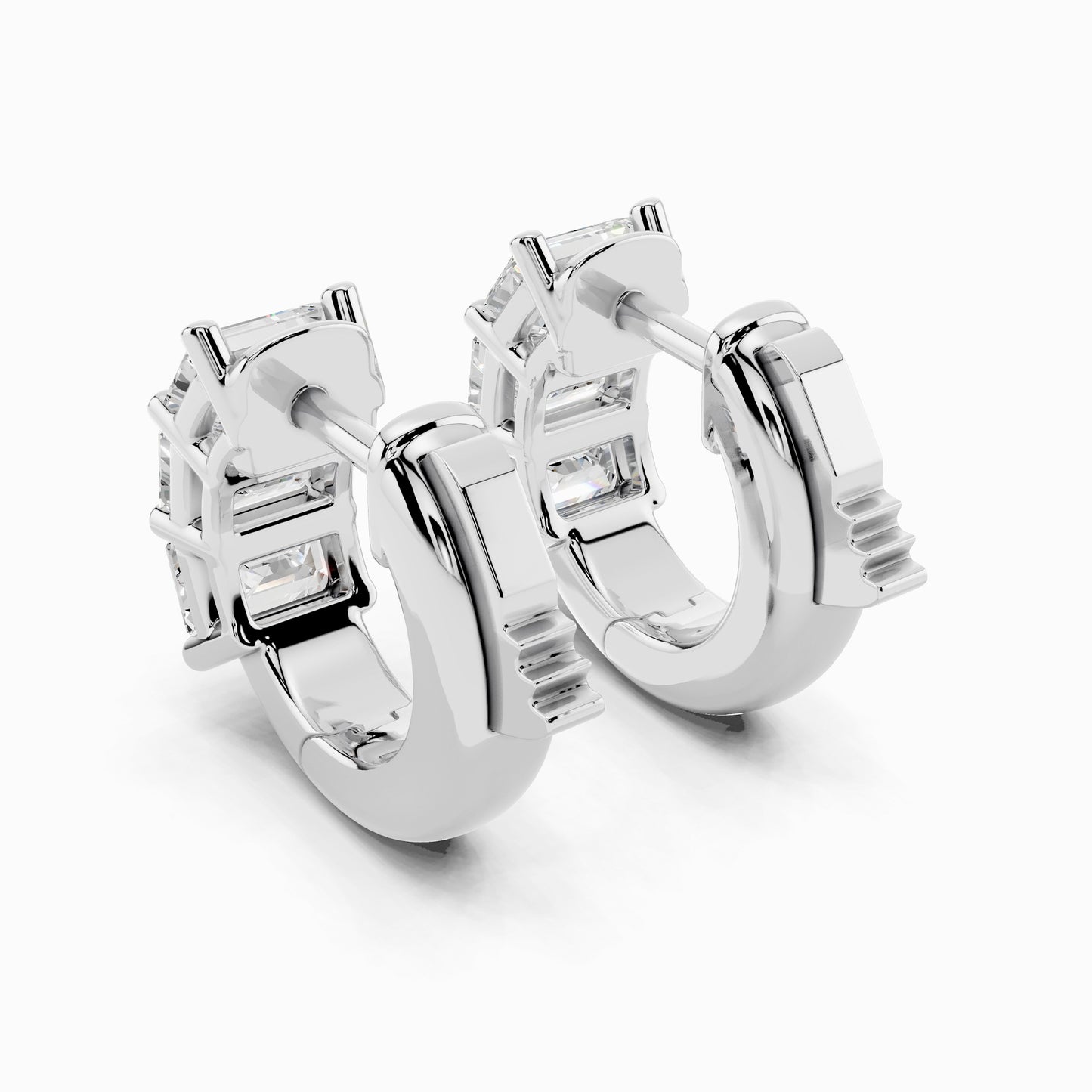 Kunzea Trio Emerald Cut Huggie Earring