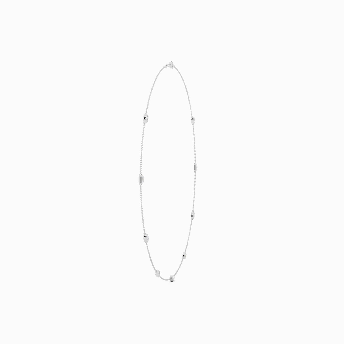Poppy Oval & Emerald Cut Station Necklace