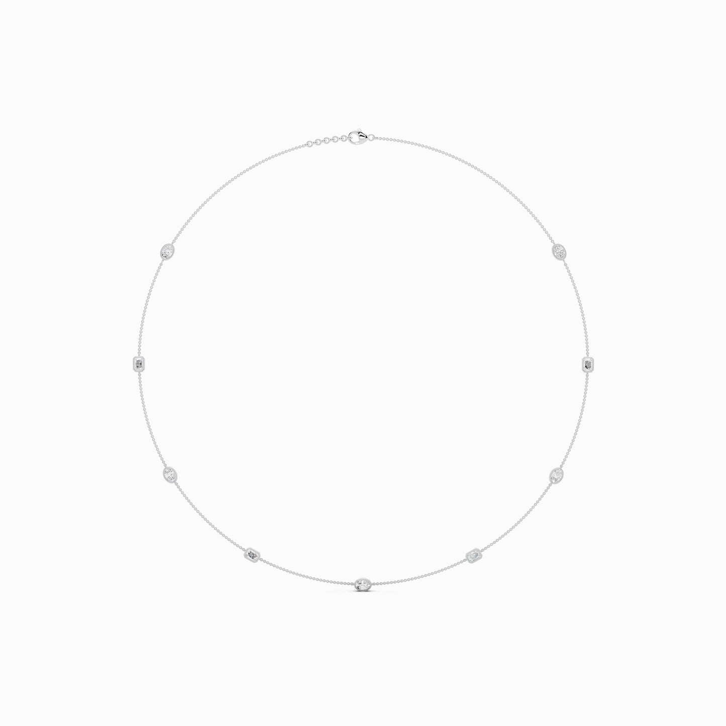Poppy Oval & Emerald Cut Station Necklace