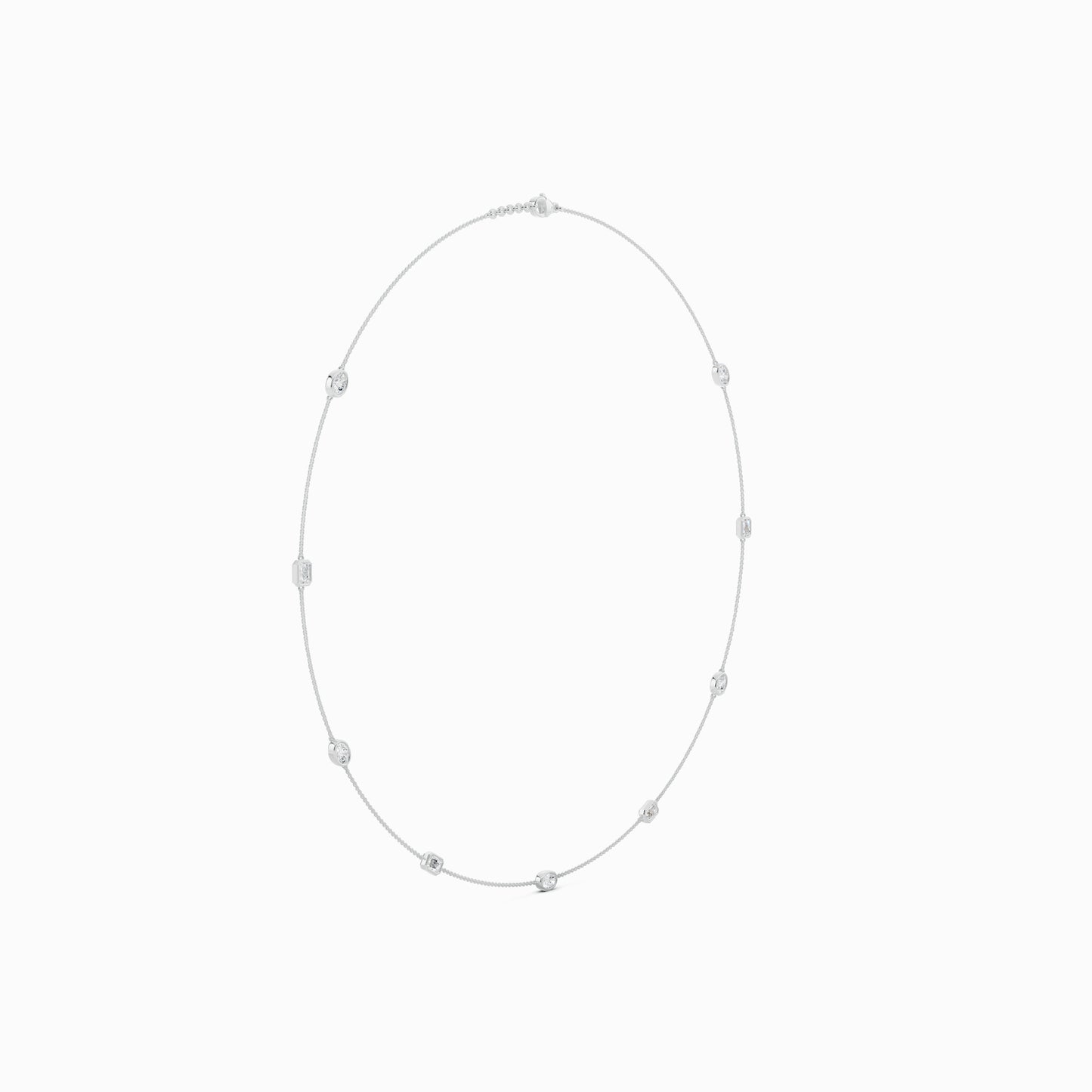 Poppy Oval & Emerald Cut Station Necklace