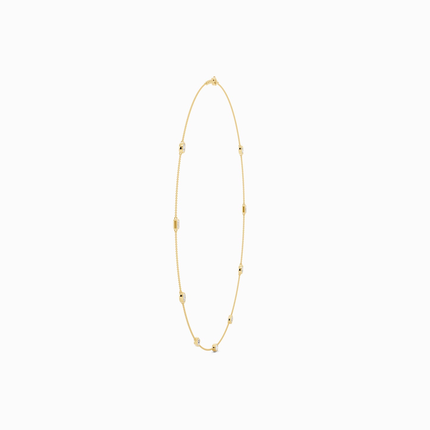 Poppy Oval & Emerald Cut Station Necklace