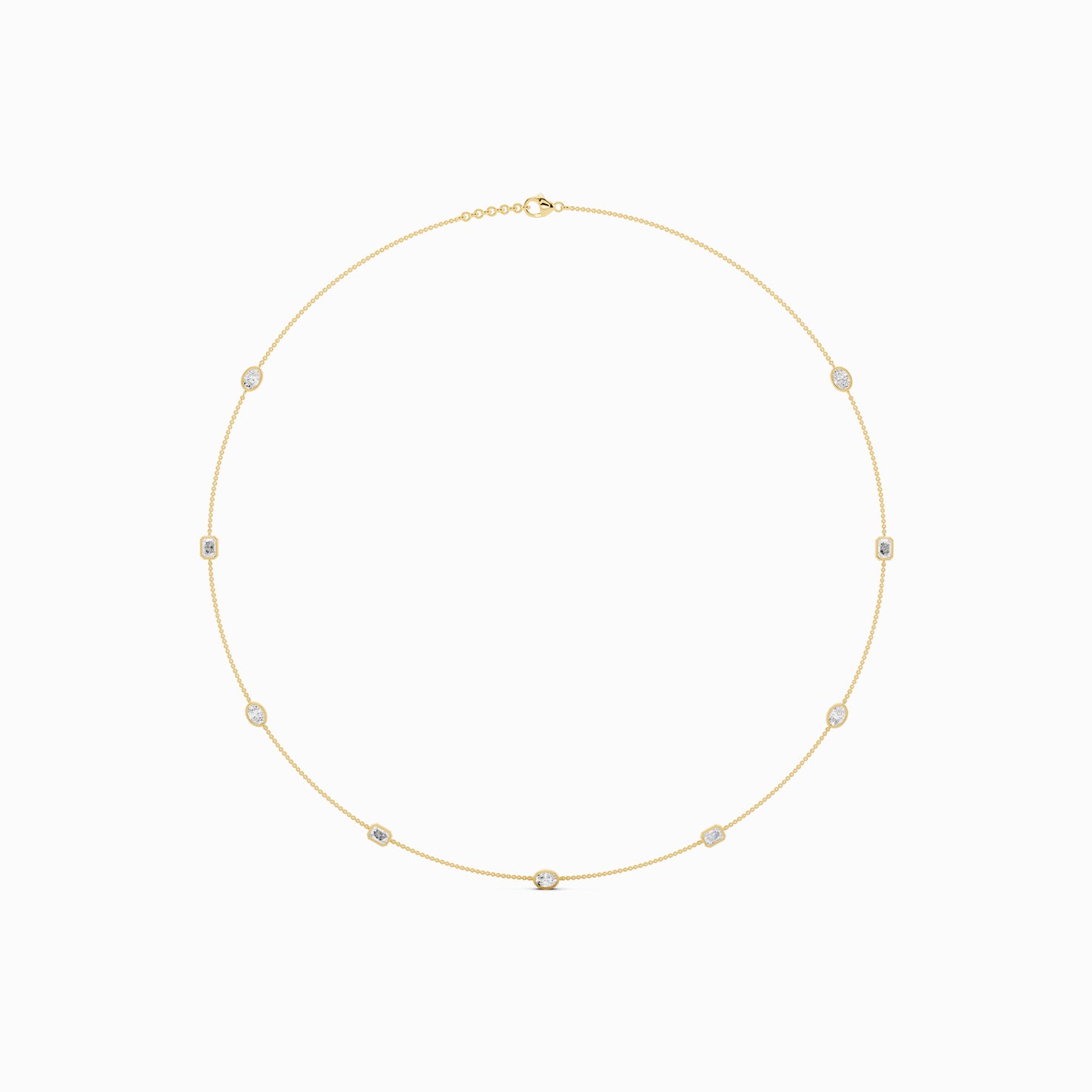 Poppy Oval & Emerald Cut Station Necklace