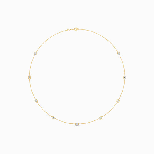 Poppy Oval & Emerald Cut Station Necklace