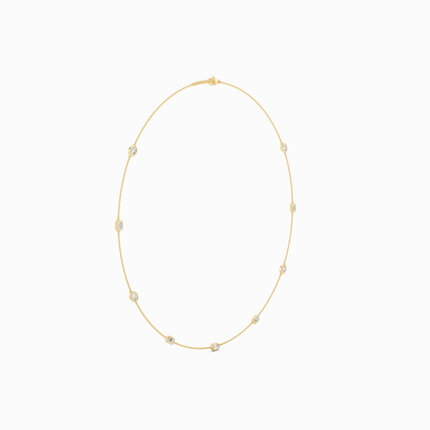 Poppy Oval & Emerald Cut Station Necklace