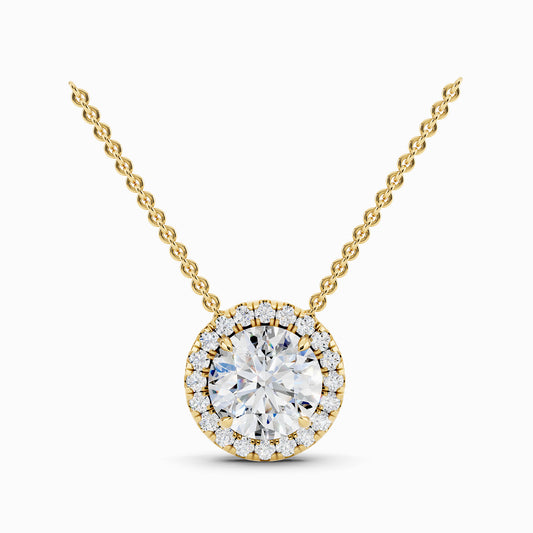 Disa Round Cut Halo Pendant