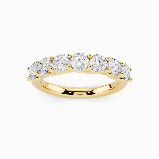 Fleur Seven Stone Round Cut Wedding Ring