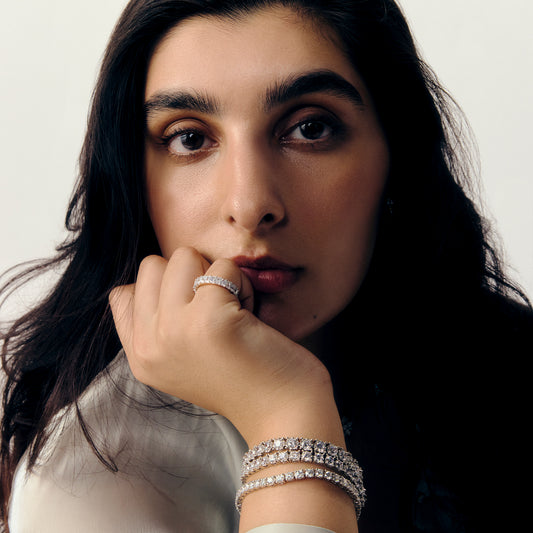 Lantana Emerald Cut Eternity Wedding Ring