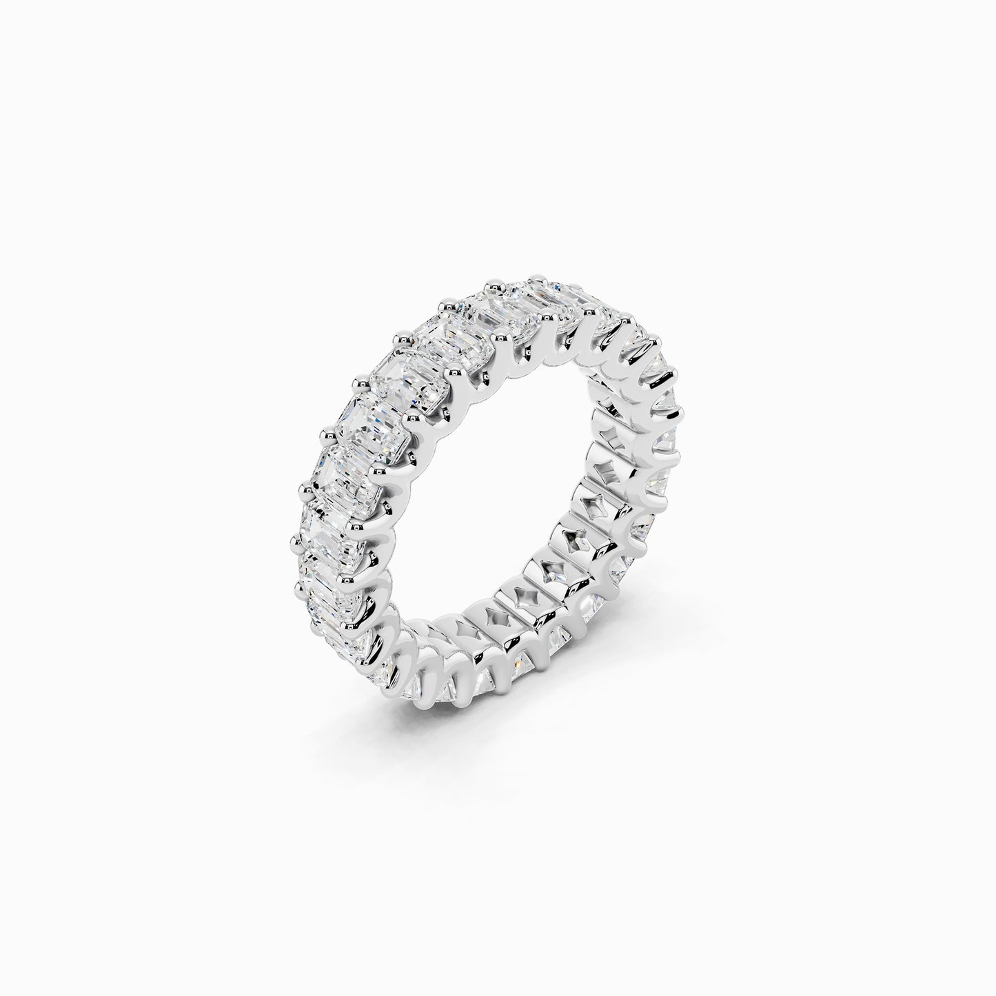 Lantana Emerald Cut Eternity Wedding Ring