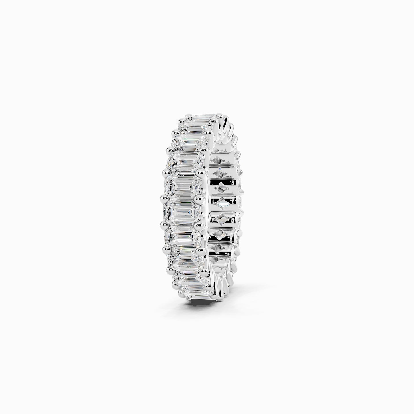 Lantana Emerald Cut Eternity Wedding Ring