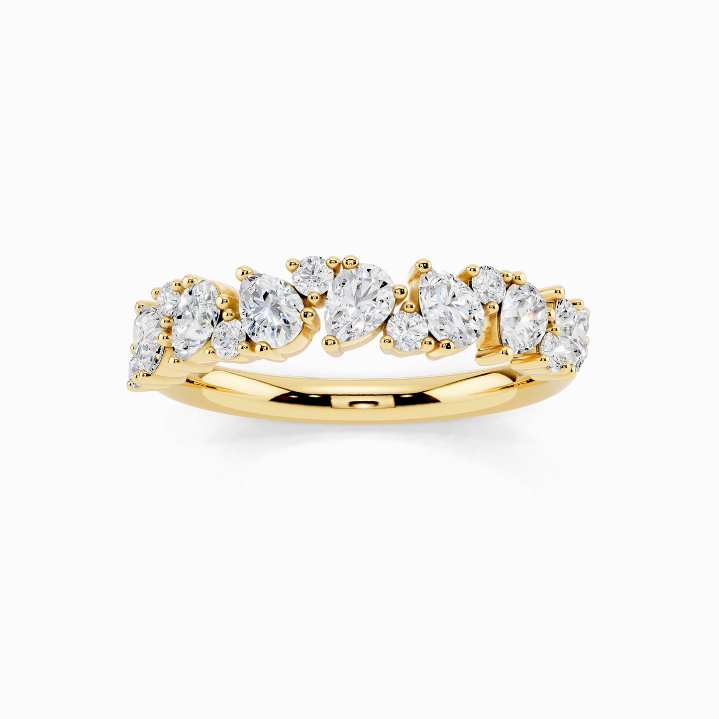 Ivy Pear & Round Cluster Wedding Ring