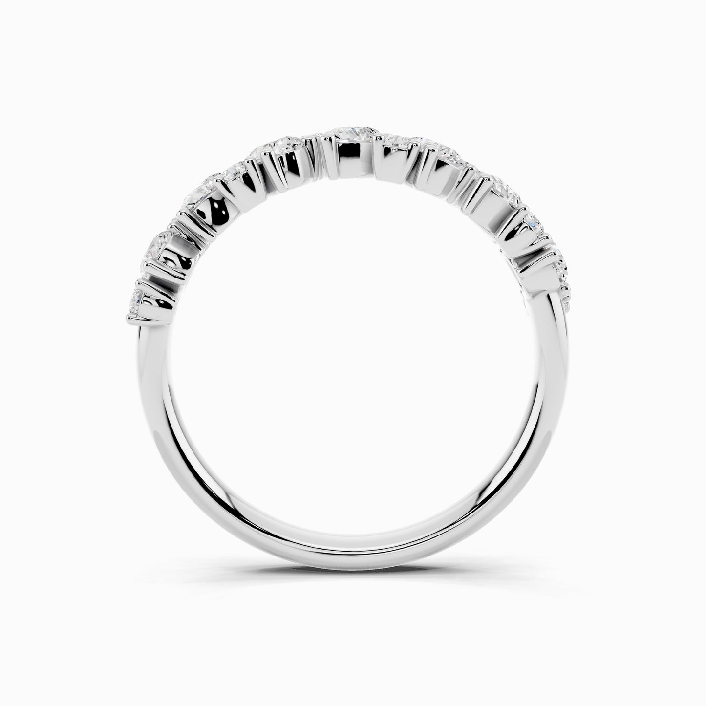 Ivy Pear & Round Cluster Wedding Ring