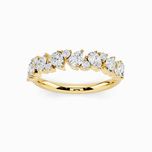 Ivy Pear & Round Cluster Wedding Ring