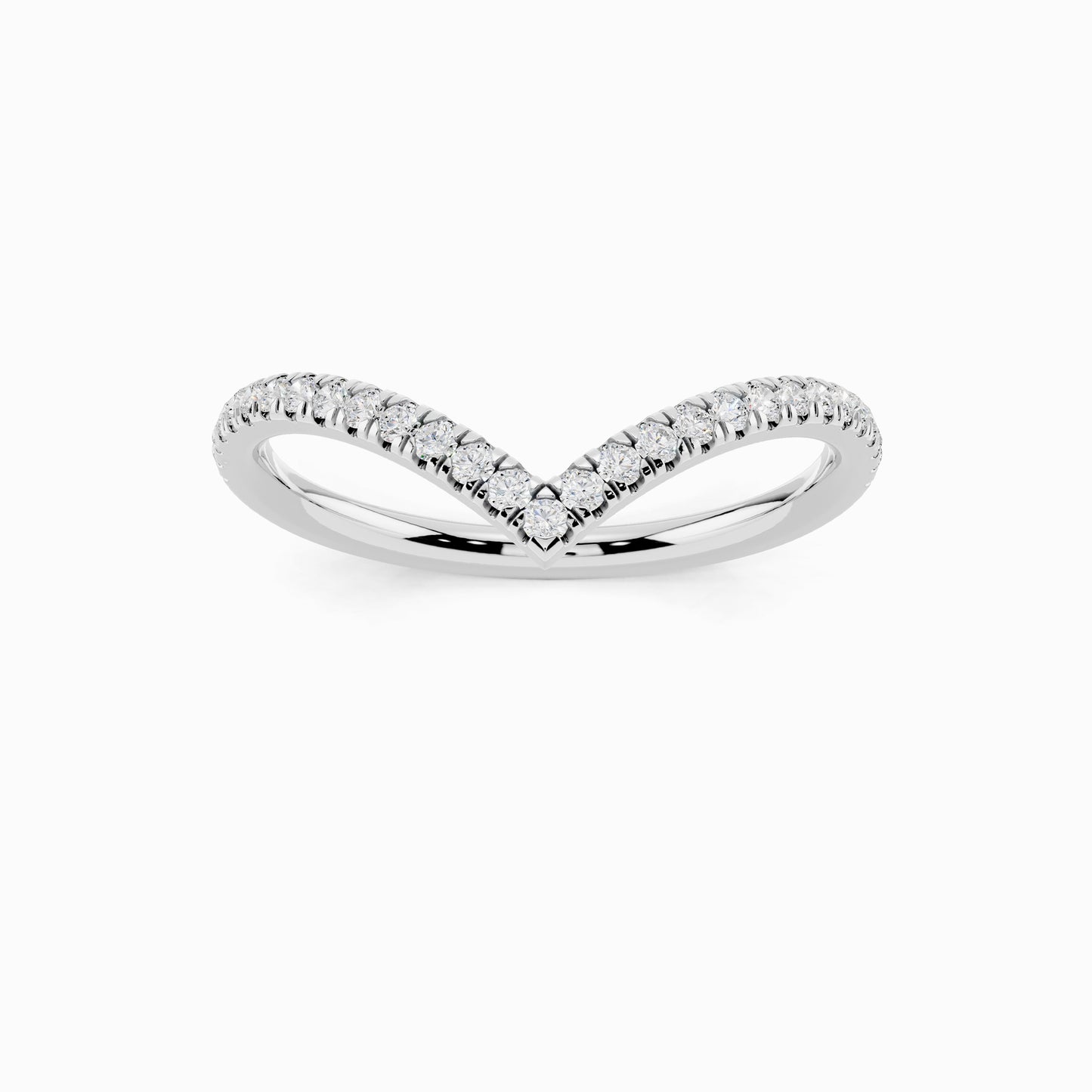 Cicely V-Shape Round Cut Wedding Ring